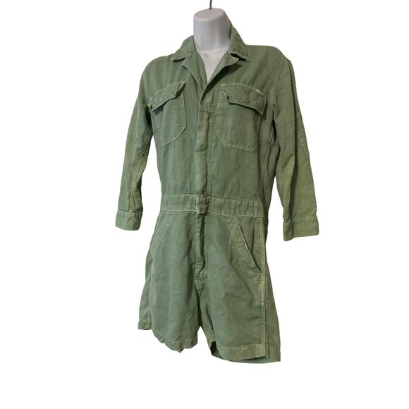 Mother Fixer Short Romper Shorts Women's Size XS Hedge Green Denim - Picture 1 of 9